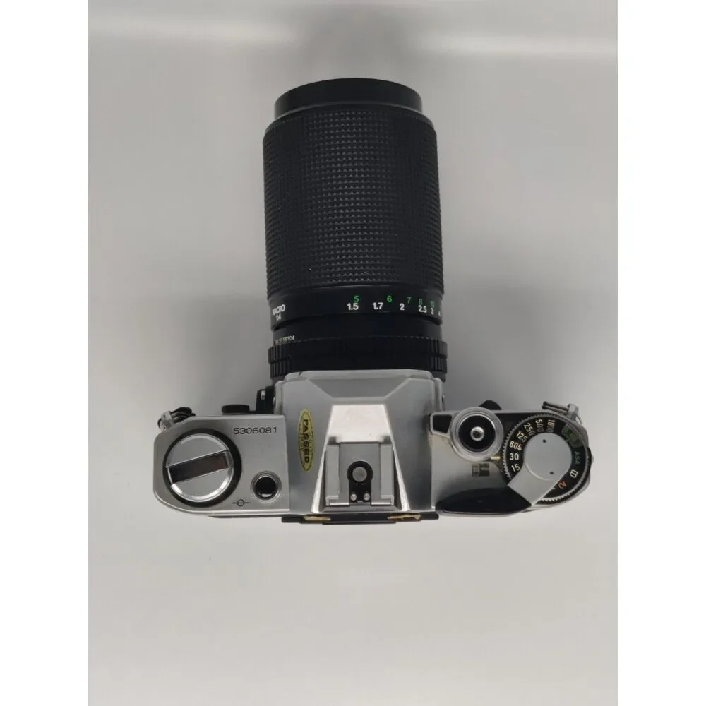 Canon AE-1 35mm Film Camera w/ Japanese Kalimar Telephoto Lens - Untested